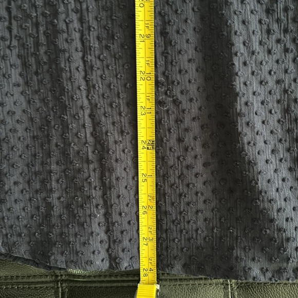 J. Crew Navy Pleated Swiss Dot Tuxedo Sheer Blouse - Picture 9 of 9